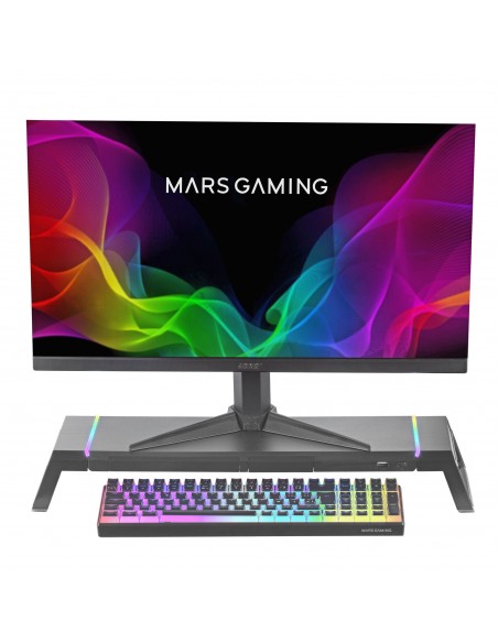 Mars Gaming MGS-ONE Negro Soporte Monitor RGB Chroma Tamaño Ajustable Soporte Smartphone y Tablet USB Frontal 2.0