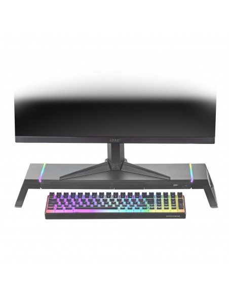 Mars Gaming MGS-ONE Negro Soporte Monitor RGB Chroma Tamaño Ajustable Soporte Smartphone y Tablet USB Frontal 2.0