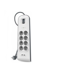 Belkin BSV804VF2M limitador de tensión Blanco 8 salidas AC 2 m