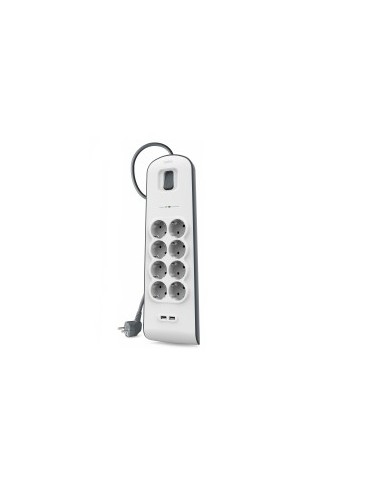 Belkin BSV804VF2M limitador de tensión Blanco 8 salidas AC 2 m