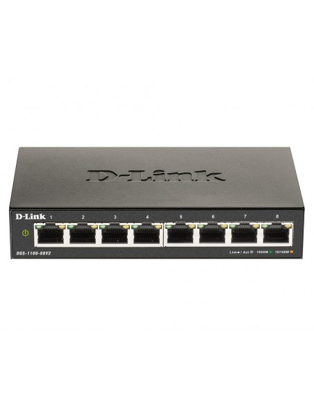 D-Link DGS-1100-08V2 switch Gestionado L2 Gigabit Ethernet (10 100 1000) Negro