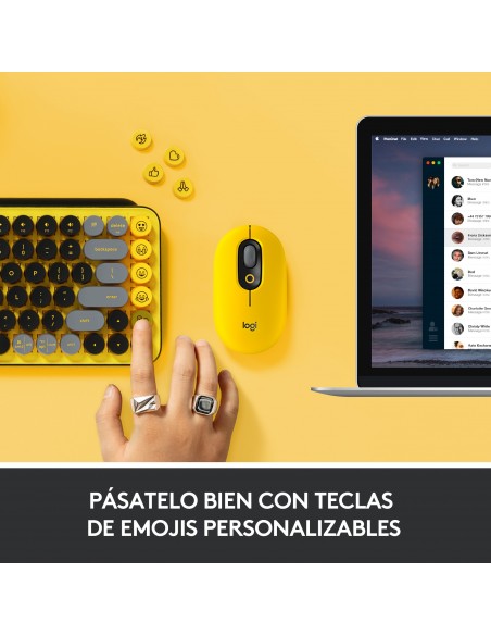 Logitech POP Keys Wireless Mechanical Keyboard With Emoji Keys teclado RF Wireless + Bluetooth QWERTY Español Negro, Gris,