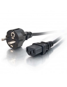 C2G Cable de alimentación europeo 16 AWG de 1 m (IEC320C13 a CEE7 7)