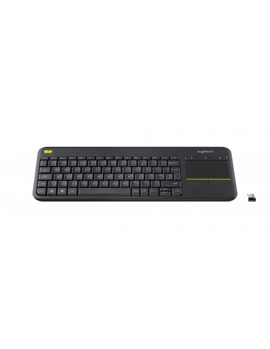 Logitech K400 Plus Tv teclado RF inalámbrico AZERTY Francés Negro