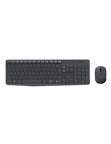 Logitech MK235 teclado Ratón incluido USB QWERTZ Alemán Gris