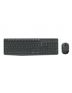 Logitech MK235 teclado Ratón incluido USB QWERTY Español Gris