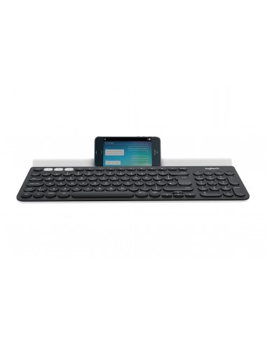 Logitech K780 Multi-Device Wireless Keyboard teclado RF Wireless + Bluetooth QWERTY Inglés Gris, Blanco