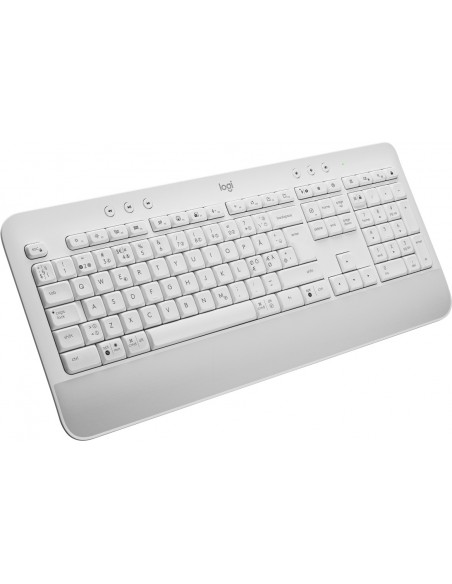 Logitech Signature K650 teclado Bluetooth QWERTY Danés, Finlandés, Noruego, Sueco Blanco