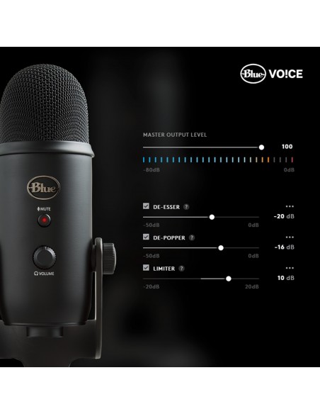 Blue Microphones Yeti Negro Micrófono de superficie para mesa