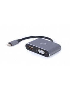 Gembird A-USB3C-HDMIVGA-01 Adaptador gráfico USB 3840 x 2160 Pixeles Gris