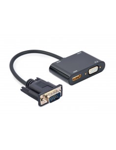 Gembird A-VGA-HDMI-02 adaptador de cable de vídeo 0,15 m HDMI + VGA (D-Sub) VGA (D-Sub) Negro