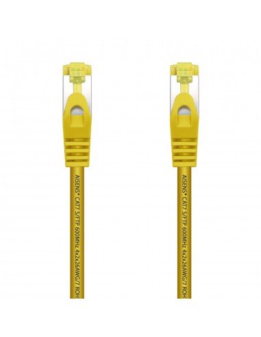 AISENS Cable De Red Latiguillo RJ45 LSZH Cat.7 600 MHz S FTP PIMF AWG26, Amarillo, 2.0 m