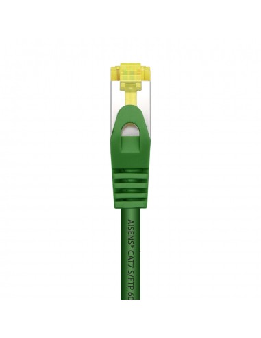 AISENS Cable De Red Latiguillo RJ45 LSZH Cat.7 600 MHz S FTP PIMF AWG26, Verde, 0.5 m