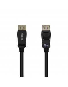 AISENS Cable Displayport Certificado V1.4 8k@60hz, DP M-DP M, Negro, 3.0m