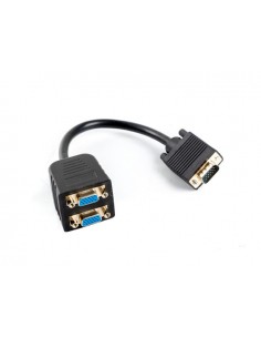 Lanberg AD-0020-BK cable VGA 0,2 m VGA (D-Sub) 2 x VGA (D-Sub) Negro