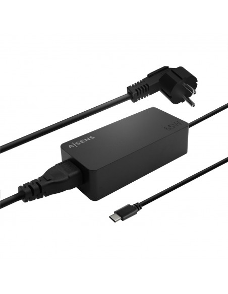 AISENS Cargador 65W PD3.0 1XUSB-C 1.8M, Negro