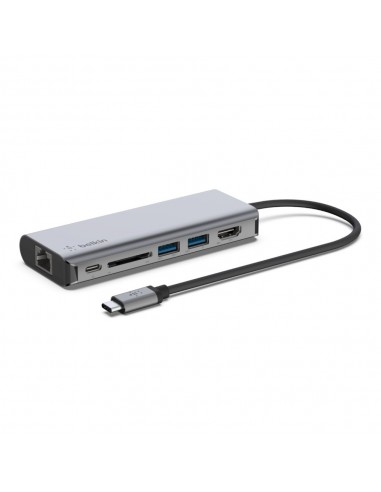 Belkin AVC008BTSGY base para portátil y replicador de puertos USB 3.2 Gen 1 (3.1 Gen 1) Type-C Negro, Gris