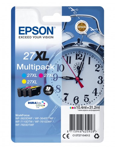 Epson Alarm clock Multipack 3-colour 27XL DURABrite Ultra Ink