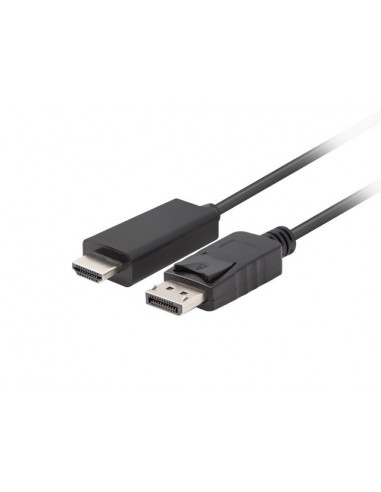 Lanberg CA-DPHD-11CC-0018-BK cambiador de género para cable DisplayPort HDMI Negro