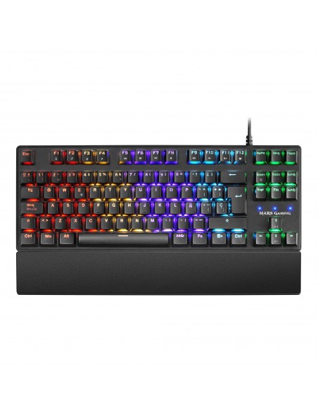 Mars Gaming MKXTKLBES Teclado Mecánico Ultra-compacto TKL RGB Reposamuñecas Switch OUTEMU SQ Azul Idioma Español