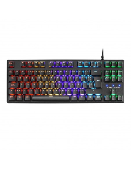 Mars Gaming MKXTKLBES Teclado Mecánico Ultra-compacto TKL RGB Reposamuñecas Switch OUTEMU SQ Azul Idioma Español