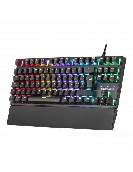 Mars Gaming MKXTKLBES Teclado Mecánico Ultra-compacto TKL RGB Reposamuñecas Switch OUTEMU SQ Azul Idioma Español