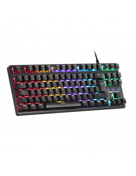 Mars Gaming MKXTKLBES Teclado Mecánico Ultra-compacto TKL RGB Reposamuñecas Switch OUTEMU SQ Azul Idioma Español