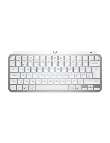 Logitech MX Keys Mini for Business teclado RF Wireless + Bluetooth QWERTY Nórdico Aluminio, Blanco