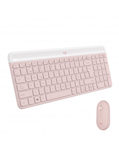 Logitech MK470 Slim Combo teclado Ratón incluido RF inalámbrico QWERTY Español Rosa