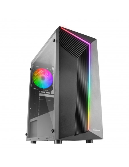 Mars Gaming MC-X7 Negro Caja PC Gaming ATX Frontal ARGB Ventilador 12cm RGB Ventana Lateral Completa