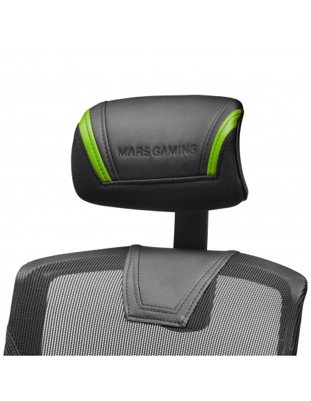 Mars Gaming MGC-ERGO Verde Silla Gaming Ergonómica Malla Transpirable Soporte Ajustable Cervical + Lumbar + Reposabrazos