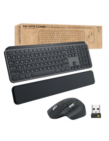 Logitech MX Keys combo for Business Gen 2 teclado Ratón incluido RF Wireless + Bluetooth QWERTY Inglés internacional Grafito