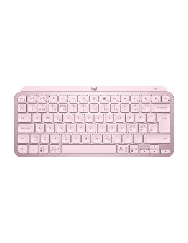 Logitech MX Keys Mini teclado RF Wireless + Bluetooth QWERTY Nórdico Rosa