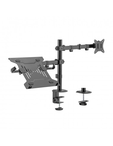 AISENS Soporte de Mesa Giratorio e Inclinable para Portatil y Monitor TV 9Kg de 17-32, Negro