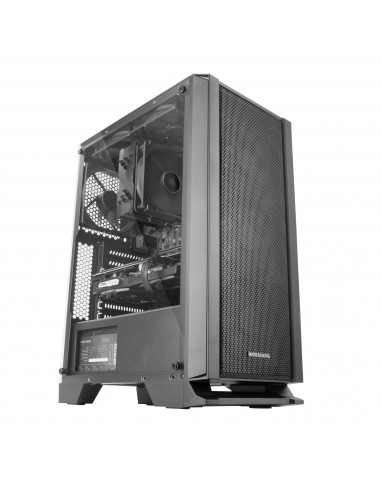 Mars Gaming MC-MASTER Caja PC ATX Panel Frontal Metal-Mesh Cristal Templado 4 Ventiladores Ultra-silenciosos 120mm Negro