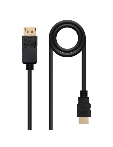 Nanocable Cable Conversor DISPLAYPORT a HDMI, DP M - HDMI M, Negro, 1 m