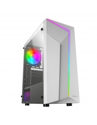 Mars Gaming MC-X7 Blanco Caja PC Gaming ATX Frontal ARGB Ventilador 12cm RGB Ventana Lateral Completa