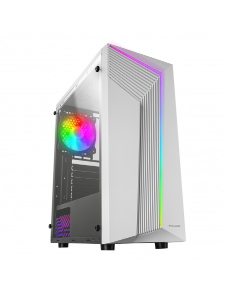 Mars Gaming MC-X7 Blanco Caja PC Gaming ATX Frontal ARGB Ventilador 12cm RGB Ventana Lateral Completa