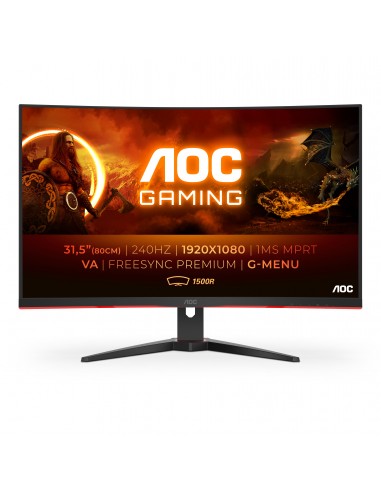 AOC G2 C32G2ZE BK pantalla para PC 80 cm (31.5") 1920 x 1080 Pixeles Full HD LED Negro, Rojo