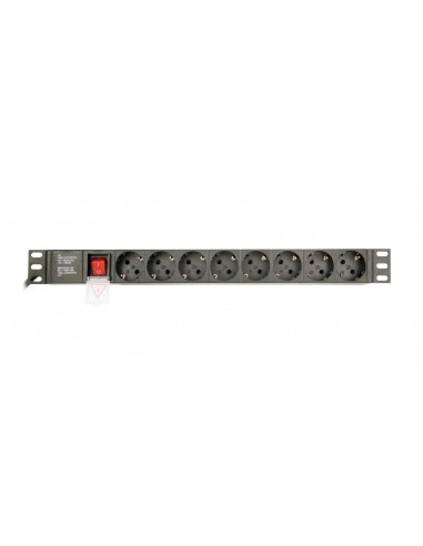 Gembird EG-PDU-014 unidad de distribución de energía (PDU) 8 salidas AC 1U Negro