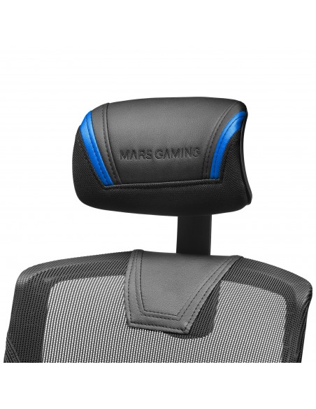 Mars Gaming MGC-ERGO Azul Silla Gaming Ergonómica Malla Transpirable Soporte Ajustable Cervical + Lumbar + Reposabrazos