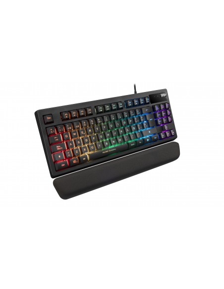 Mars Gaming MKAXES Teclado Compacto TKL H-Mech Iluminación RGB 9 Efectos Reposamuñecas Gel Negro Idioma Español