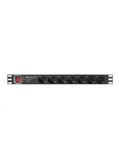 Lanberg PDU-PRO-07F-0200-BK unidad de distribución de energía (PDU) 6 salidas AC 1U Negro