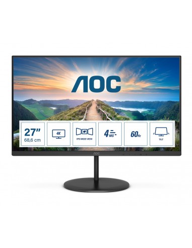 AOC V4 U27V4EA pantalla para PC 68,6 cm (27") 3840 x 2160 Pixeles 4K Ultra HD LED Negro