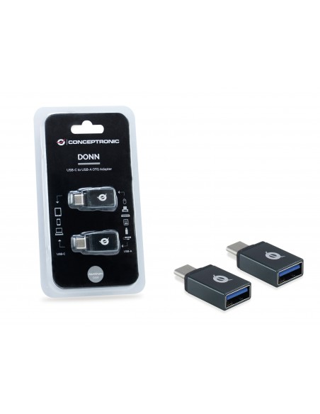 Conceptronic DONN03G cambiador de género para cable USB 3.1 Gen 1 Type-C USB 3.1 Gen 1 Type-A Negro