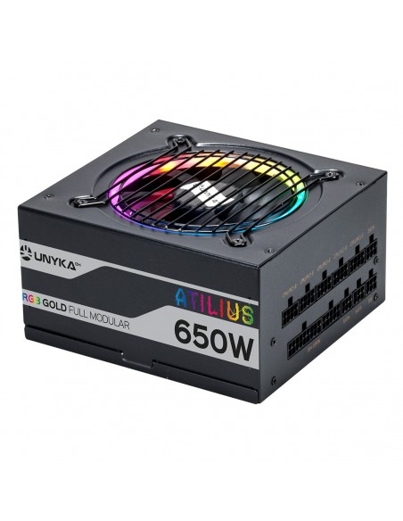 UNYKAch ATX Atilus RGB Black 650W unidad de fuente de alimentación 20+4 pin ATX Negro