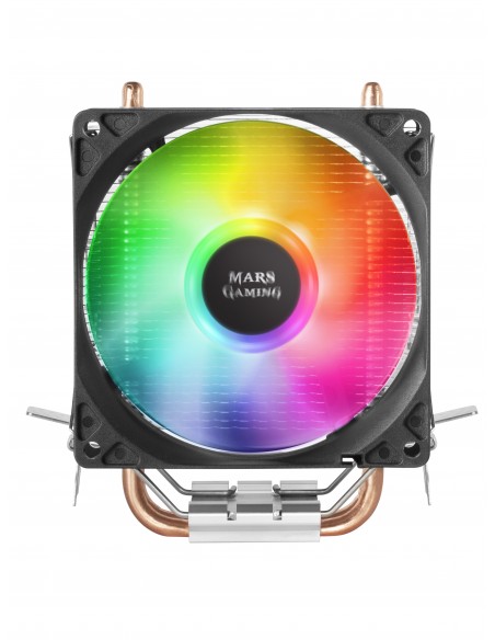 Mars Gaming MCPUARGB Disipador CPU RGB TDP 130W 2 Heatpipes HCT Silencioso PWM Negro