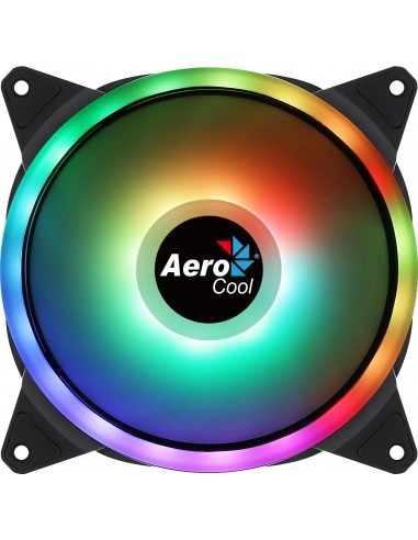 Aerocool DUO14 Ventilador PC 14cm ARGB LED Dual Ring Antivibración 6 Pines Negro