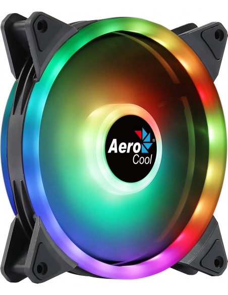 Aerocool DUO14 Ventilador PC 14cm ARGB LED Dual Ring Antivibración 6 Pines Negro