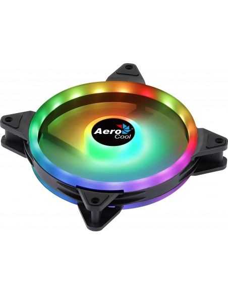 Aerocool DUO14 Ventilador PC 14cm ARGB LED Dual Ring Antivibración 6 Pines Negro